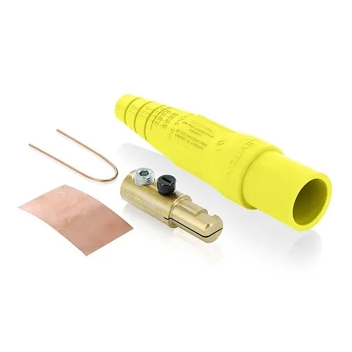 Leviton 16D21-UY YL Male Detach Plug Taper 1SE 1 Set Screw 2-2/0, Yellow