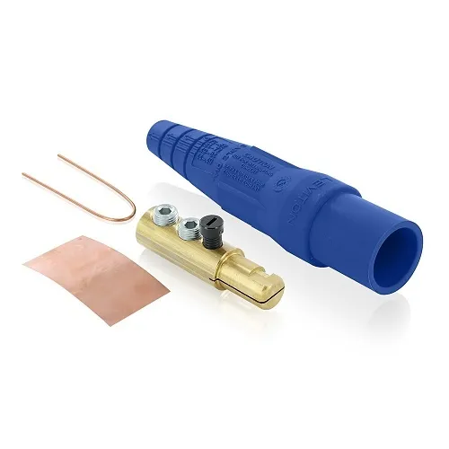 Leviton 16D22-UB Male Detach Plug Taper 2SE 2 Set Screw 2-2/0, Blue