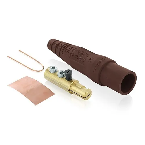 Leviton 16D22-UH BR Male Plug, 2-2/0AWG, Double Set Screw Termination