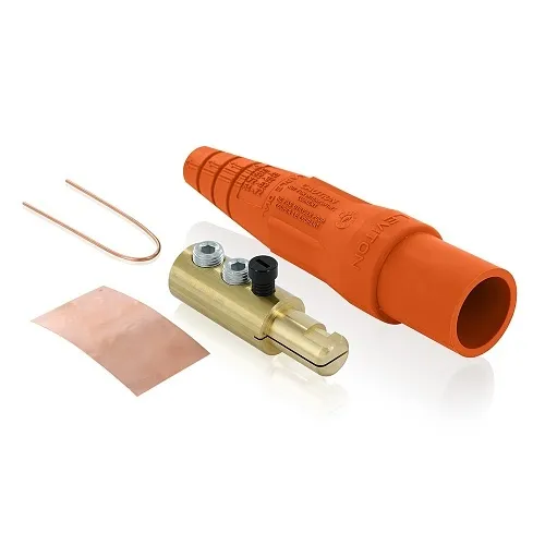 Leviton 16D24-TUO 16 Series Taper Nose Cam-Type Male Plug, Double Set Screw Termination, Orange