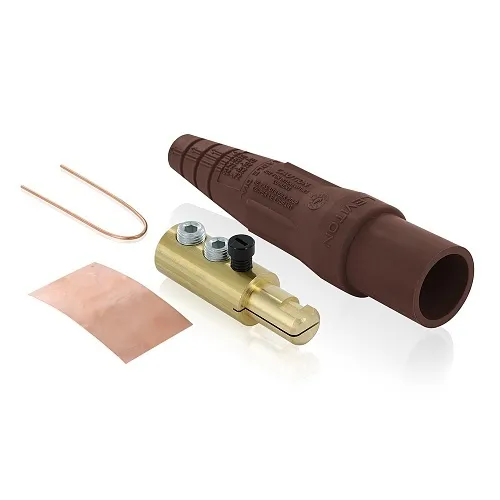 Leviton 16D24-UH Male Detachable Plug Taper, 2-Set Screw, 2/0-4/0AWG, Brown