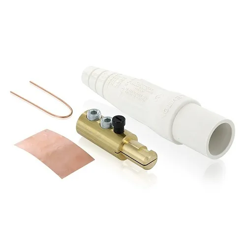 Leviton 16D24-UW Male Detachable Plug Taper, 2-Set Screw, 2/0-4/0AWG, White