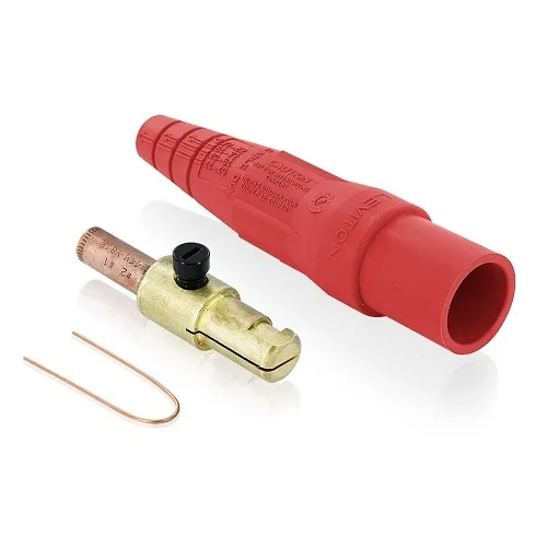 Leviton 16D25-UR Male Detachable Plug Taper Nose 2-1, Red