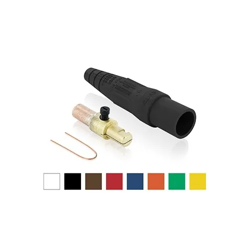 Leviton 16D26-UE Male Detachable Plug Taper, Crimp Tube, 1/0-2/0AWG, Black