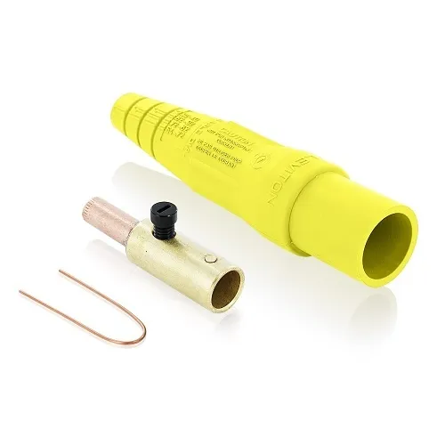 Leviton 16D28-UY Male Detach Plug Taper Nose 3/0-4/0, Yellow