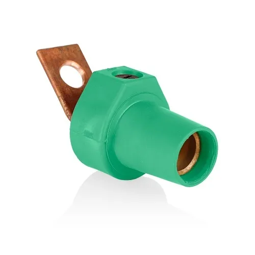 Leviton 16F21-UG Female Angle Connector Taper Nose, 2-4/0AWG, Green