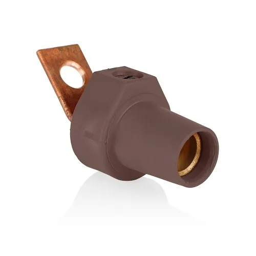 Leviton 16F21-UH Female Angle Connector Taper Nose, 2-4/0AWG, Brown