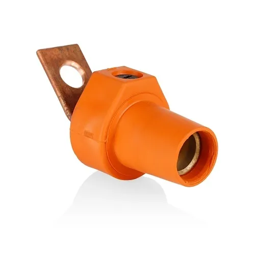 Leviton 16F21-UO Female Angle Connector Taper Nose, 2-4/0AWG, Orange