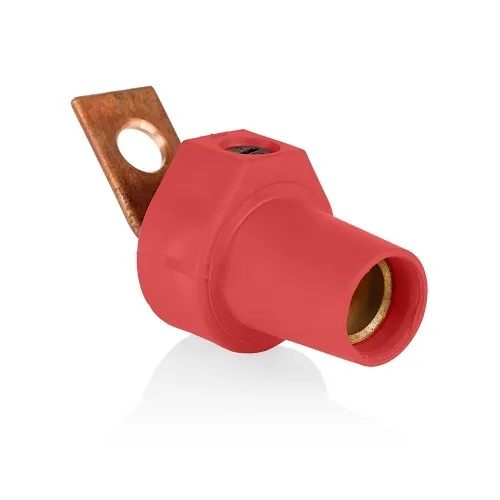 Leviton 16F21-UR Female Angle Connector Taper Nose, 2-4/0AWG, Red