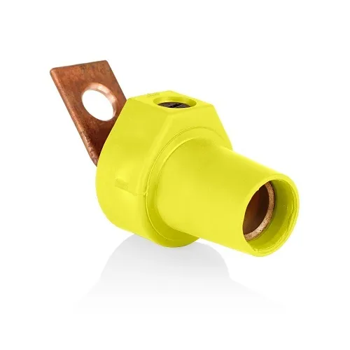 Leviton 16F21-UY Female Angle Connector Taper Nose, 2-4/0AWG, Yellow