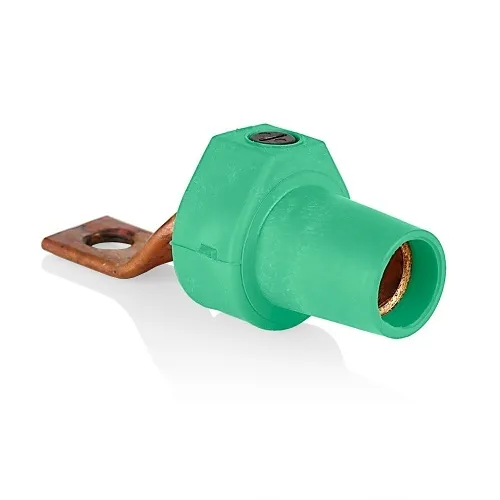 Leviton 16F22-UG Female Offset Connector Taper Nose, 2-4/0AWG, Green