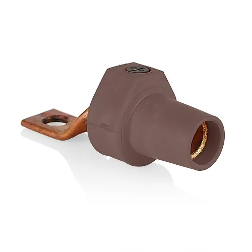 Leviton 16F22-UH Female Offset Connector Taper Nose, 2-4/0AWG, Brown
