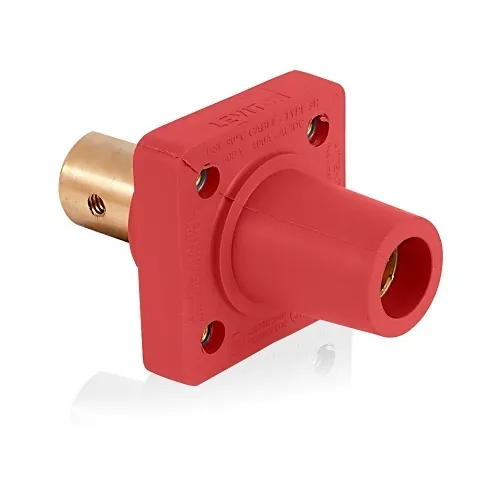 Leviton 16R20-UR 16 Series Female Panel Receptacle, 90°, 1/2 Tapped Terminal, 2-4/0, Red