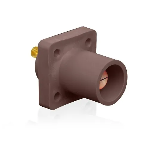 Leviton 16R23-UH Male Panel Receptacle, Taper Nose, 90°, 2-4/0AWG, .75" L Threaded Stud, Brown