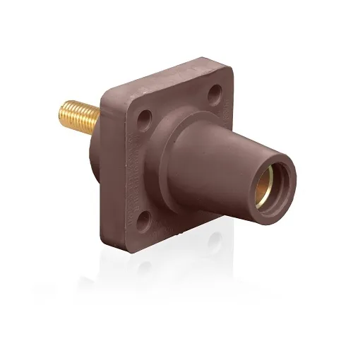 Leviton 16R24-1UH 16 Series Female Receptacle, 90°, 1.125" L Threaded Stud Termination, Brown