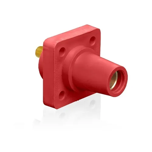 Leviton 16R24-UR Female Panel Receptacle, Taper Nose, 90°, 2-4/0AWG, .75" L Threaded Stud, Red