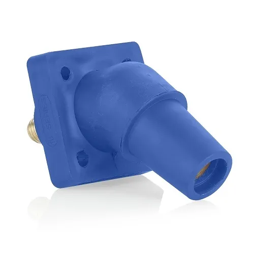 Leviton 16R30-UB Female Panel Receptacle, Taper Nose, 45°, 2-4/0AWG, 0.75" Threaded Stud, Blue