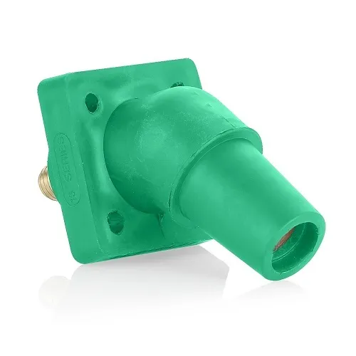 Leviton 16R30-UG Female Panel Receptacle, Taper Nose, 45°, 2-4/0AWG, 0.75" Threaded Stud, Green