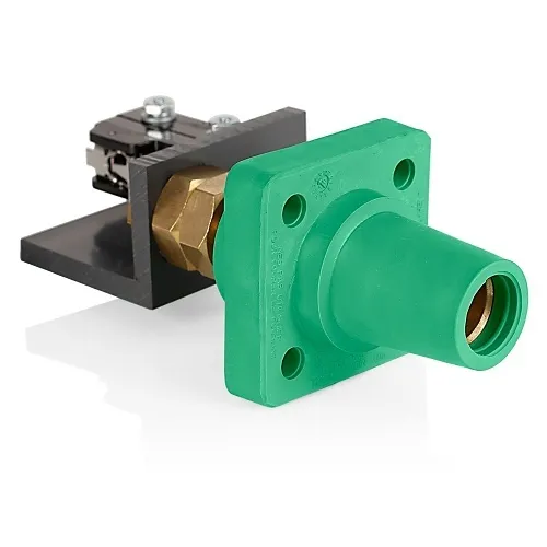Leviton 16RSW-UG Female Panel Receptacle, Taper Nose, 2-4/0AWG, Threaded Stud with Microswitch, Green