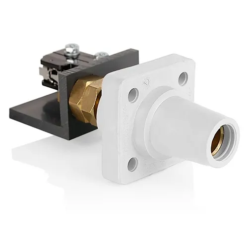 Leviton 16RSW-UW Female Panel Receptacle, Taper Nose, 2-4/0AWG, Threaded Stud with Microswitch, White