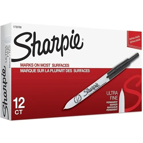 Sharpie 1735790 Retractable Permanent Marker, Extra-Fine Needle Tip, Black