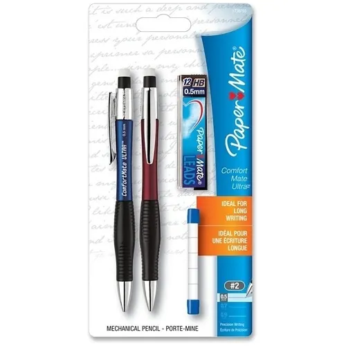 Paper Mate 1738795 Comfort Mate Ultra Mechanical Pencil Sets, 0.5mm, HB #2 Lead, Red & Blue