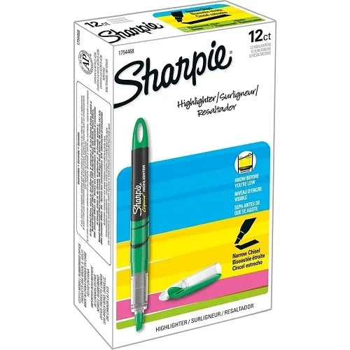 Sharpie 1754468 Liquid Pen Style Highlighters, Fluorescent Blue, Chisel Tip, 12-Pack