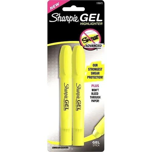 Sharpie 1780473 Gel Highlighters, Fluorescent Yellow, 2-Pack