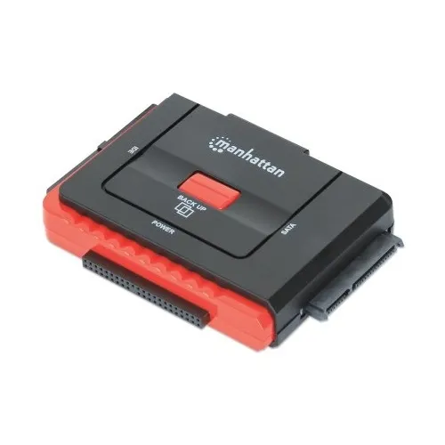 Manhattan 179195 Hi-Speed USB to Sata/Ide Adapter, 3-in-1 with One-Touch Backup