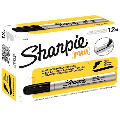 Sharpie 1794224 Durable Metal Barrel Permanent Marker, Broad Chisel Tip, Black