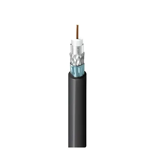 Belden 1794A 0101000 Series 7 75 Ohm SDI Coaxial Video Cable, 16 AWG, Tri-Shield, PVC Jacket, Black