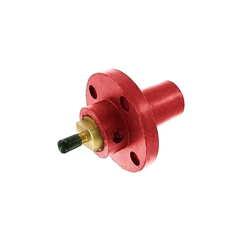 Leviton 17R22-R Female Panel Receptacle, Taper Nose, 90°, Threaded Stud, 250-750 MCM, Red