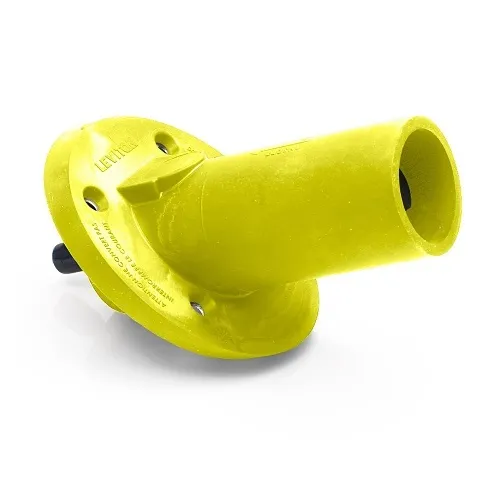 Leviton 17R23-SY 17 Series Male Panel Receptacle, 30°, Threaded Stud, 250-500 MCM, Yellow