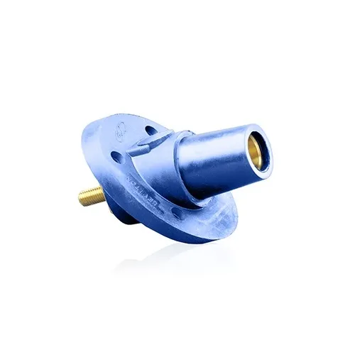 Leviton 17R24-B 17 Series Female Panel Receptacle, Taper Nose, 30°, Threaded Stud, 250-750 MCM, Blue