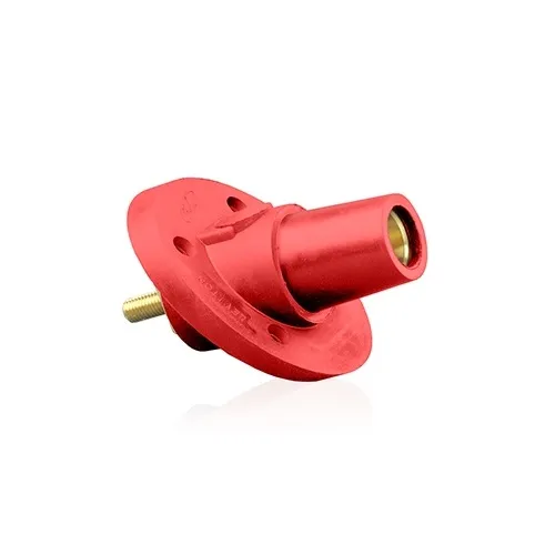 Leviton 17R24-R 17 Series Female Panel Receptacle, Taper Nose, 30°, Threaded Stud, 250-750 MCM, Red