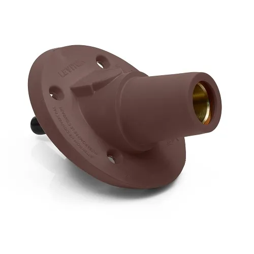 Leviton 17R24-SH 17 Series Female Panel Mount Receptacle, 30°, Brown