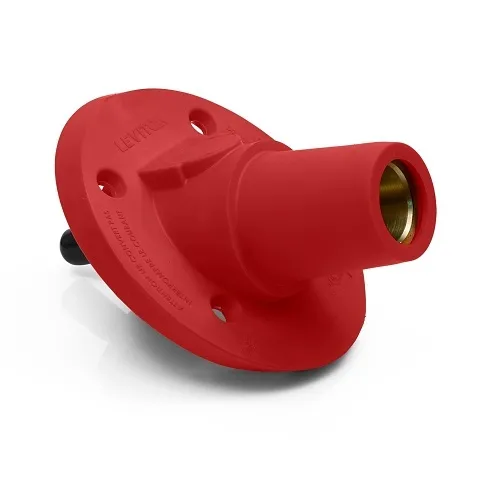 Leviton 17R24-SR 17 Series Female Panel Mount Receptacle, 30°, Red