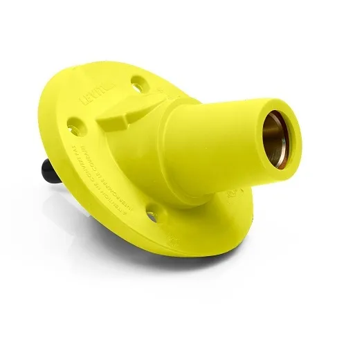 Leviton 17R24-SY 17 Series Female Panel Mount Receptacle, 30°, Yellow