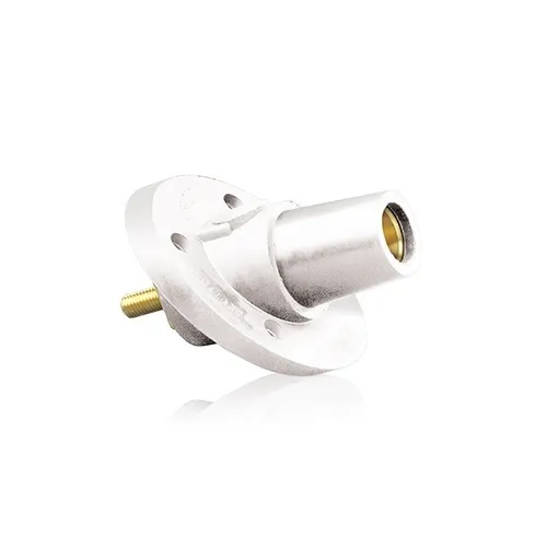 Leviton 17R24-W 17 Series Female Panel Receptacle, Taper Nose, 30°, Threaded Stud, 250-750 MCM, White