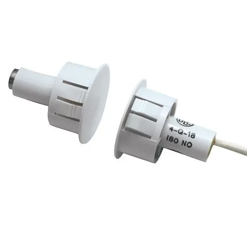 GRI 180-12-G 180 Series 3/4" Steel Door Recessed Switch Set, Standard Gap, 10W, 200VDC, 0.40 Amp, Closed Loop, N/O, A, and U.L. 10C Fire Rated Gray