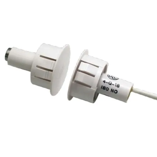 GRI 180-12-W 180 Series 3/4" Steel Door Recessed Switch Set, Standard Gap, 10W, 200VDC, 0.40 Amp, Closed Loop, N/O, A, and U.L. 10C Fire Rated White