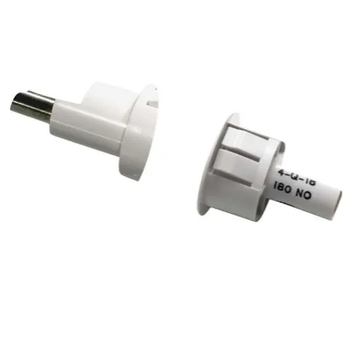 GRI 180-12WG 180 Series 3/4" Steel Door Recessed Switch Set, Wide Gap, 10W, 200VDC, 0.40 Amp, Closed Loop, N/O, A, and U.L. 10C Fire Rated, White