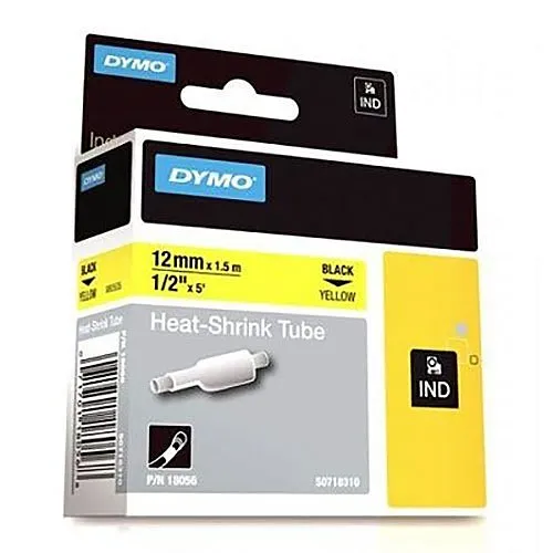DYMO 18056 Rhino 1/2" Yellow Heat Shrink Tubes