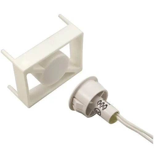 GRI 180MC-12-G 180 Series 3/4" Recessed Steel Door Switch Set with MC-180 Door Channel Magnet, Standard Gap, 10W, 200V DC, 0.40A, Closed, N/O, A, Gray