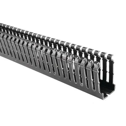 HellermannTyton 181-00610 Slotted High Density Cable Management, 2x4, Black