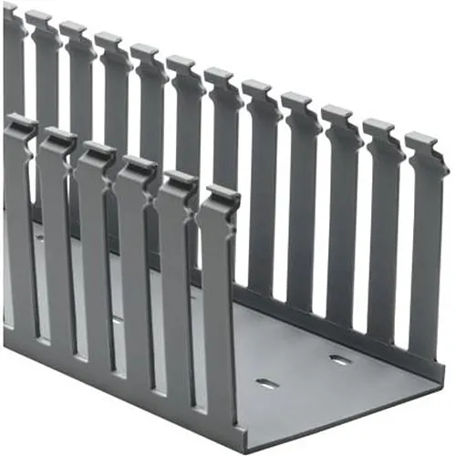 HellermannTyton 181-33014 Slotted Wall Duct, Wire Duct Gray Slotted (Raceway), Base Screw 6.00' (1.83m)