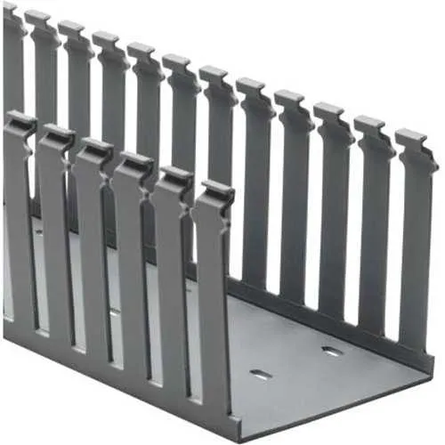 HellermannTyton 181-33016 Slotted Wall Wiring Duct, 3" 3", Non-Adhesive, PVC, 120' per Carton, Gray