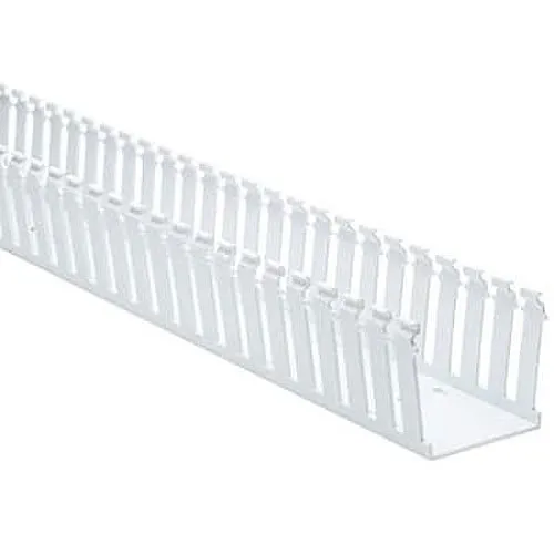 HellermannTyton 181-33023 Slotted Wall Wiring Duct, 3" x 3", Adhesive, PVC, 30'/Box, White
