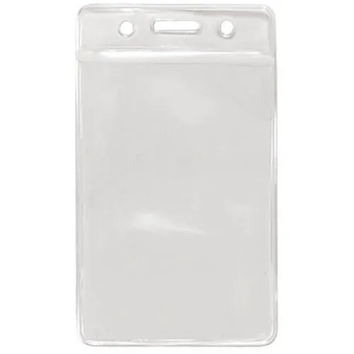 Brady ID 1815-1455 Vinyl Vertical Badge Holder with Clip and Slot, Clear