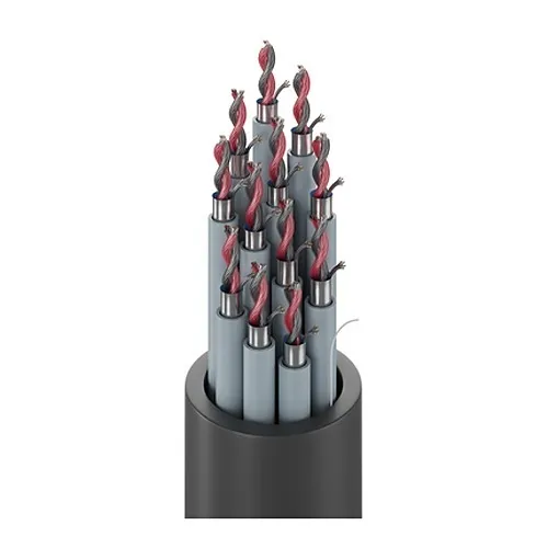 Belden 1818P 010500 22/12 Audio Snake Cable, Tinned Copper, FEP Insulation, Individually Foil Shielded and PVDF Jacketed, Overall PVDF Jacket, Ripcord, CMP, Black